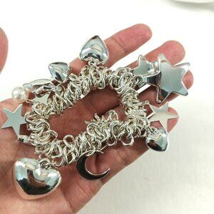 Women's Charm Y2K  Bracelet One Size Brass Silver Plated Elastic